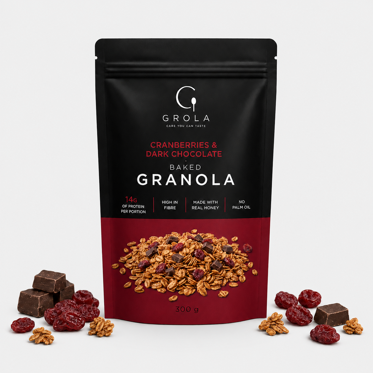 Cranberries & Dark Chocolate Baked Granola
