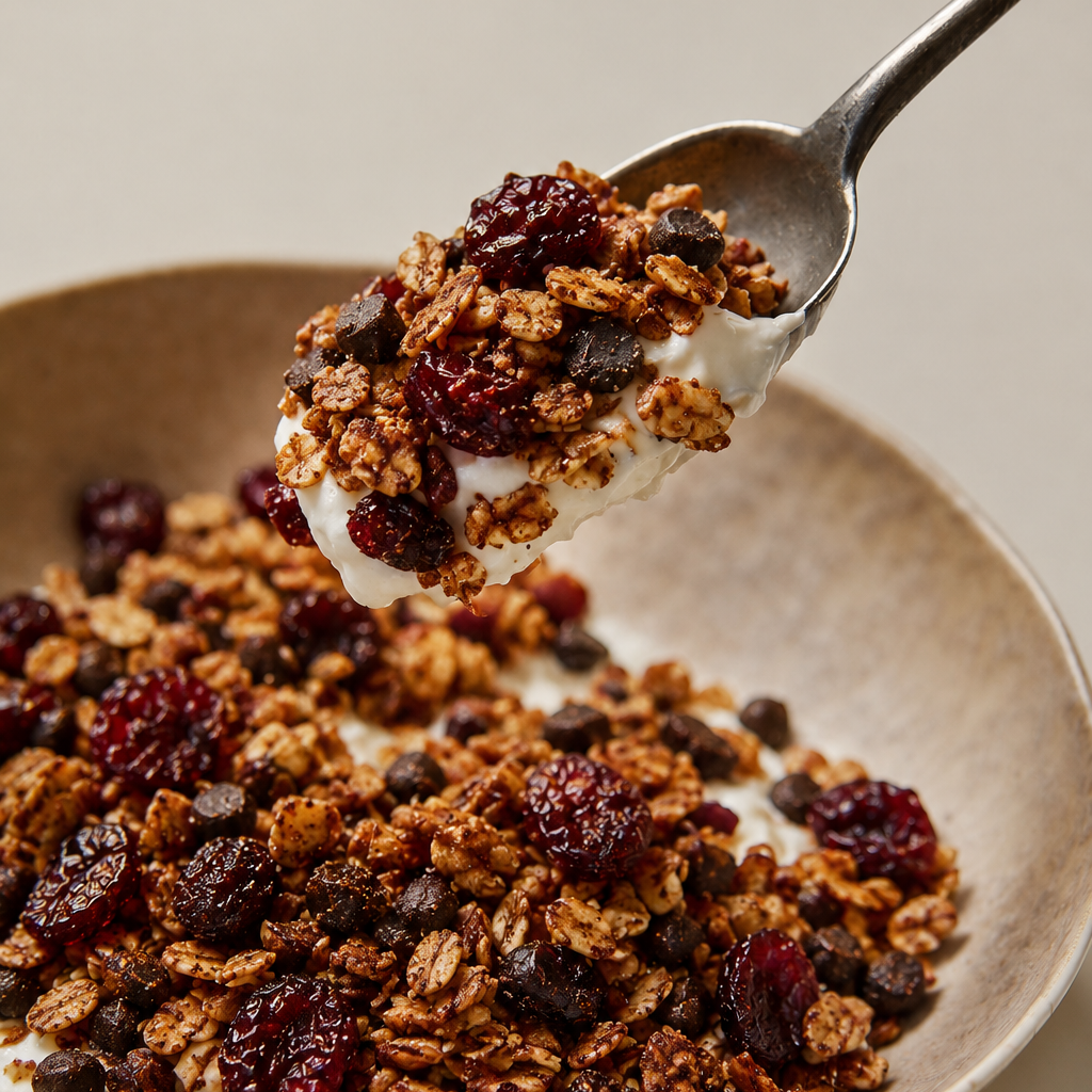 Cranberries & Dark Chocolate Baked Granola